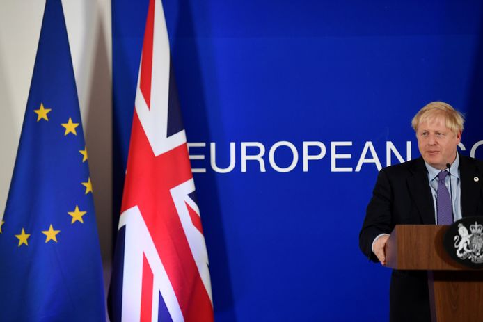 Boris Johnson in Brussel, toen het Verenigd Koninkrijk nog bij de EU hoorde.