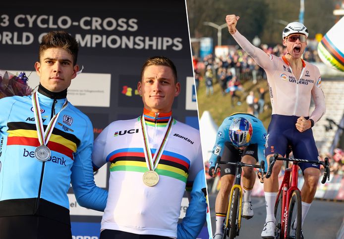 Mathieu van der Poel klopte Wout van Aert in de sprint.