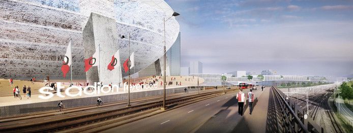 Een impressie van het nieuwe stadion.