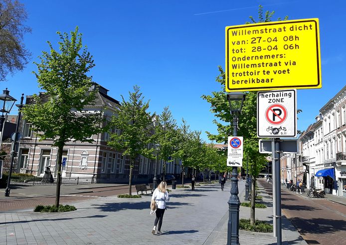 De Willemstraat is een van de straten in het centrum van Breda waar het verkeer zich tijdens Koningsdag zal moeten aanpassen.