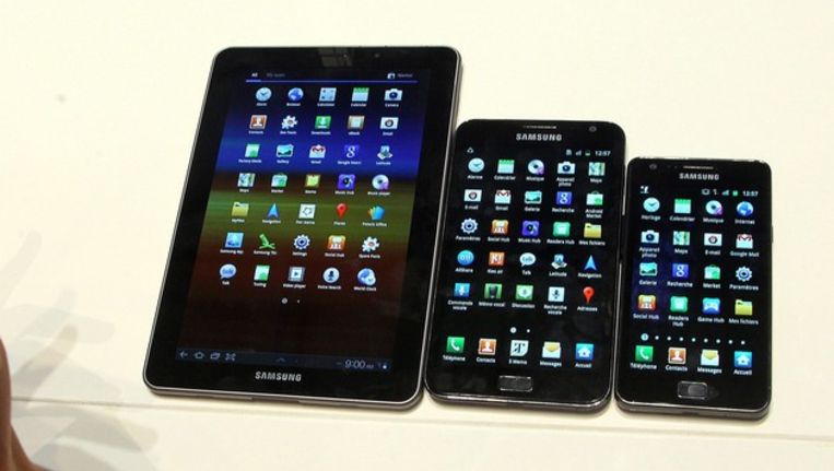 tussen de tablet en de smartphone de
