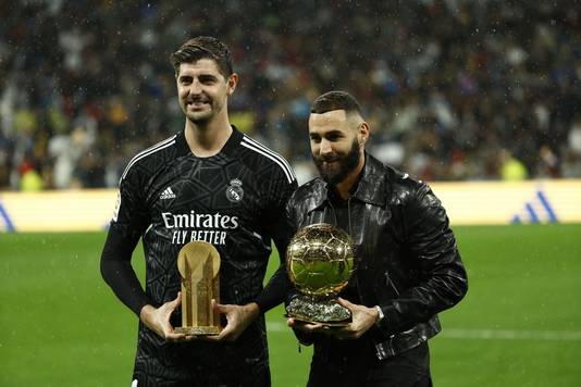 Thibaut Courtois en Karim Benzema.