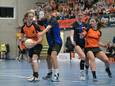 Unitas - hier op archiefbeeld tegen KZ - pakte zaterdag het eerste punt in de Korfbal League.
