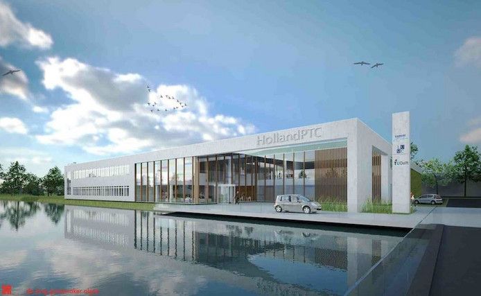 Artist impression van het Protonencentrum in Delft