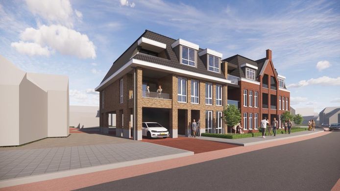 Ontwerp van de toekomstige appartementen op de locatie Tijhuis aan de Almeloseweg in Tubbergen.