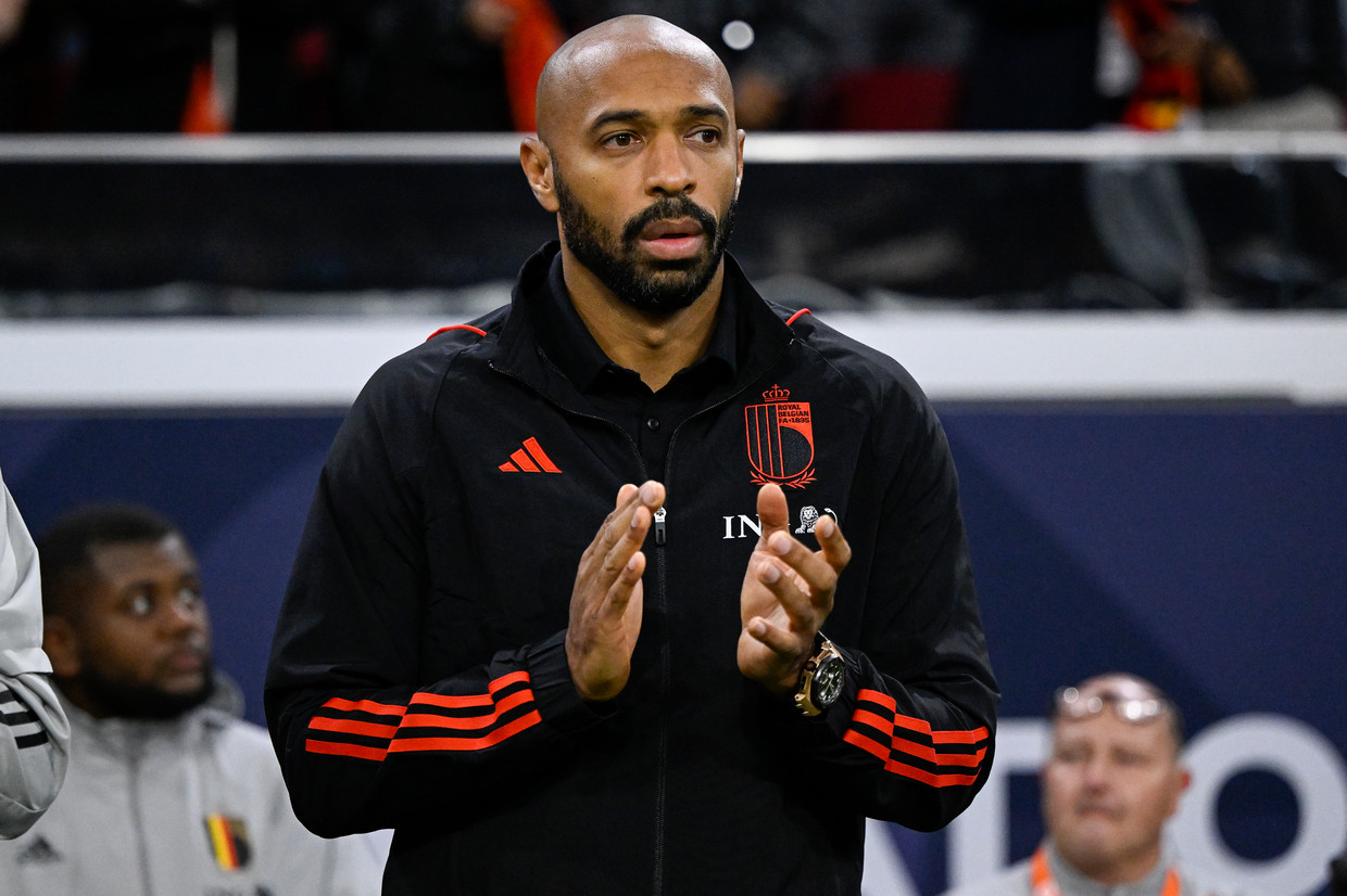 Thierry Henry maakt sinds 2016 deel uit van de technische staf van de Rode Duivels. Beeld BELGA