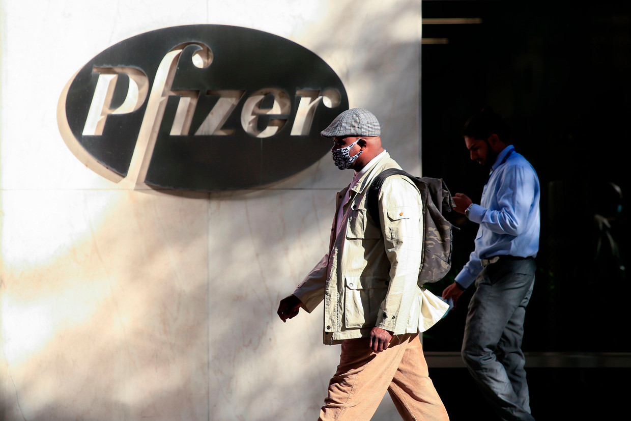 Het Pfizer-hoofdkantoor in New York. Beeld AFP