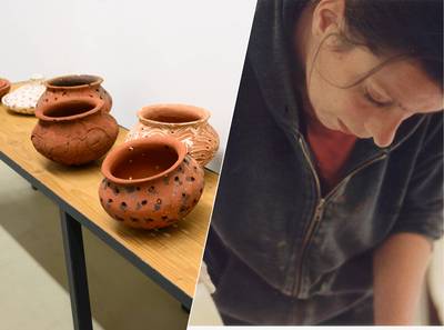Monique (37) verongeluk­te tijdens de huwelijks­reis, weduwnaar Bert stelt nu haar kunst tentoon: ‘D