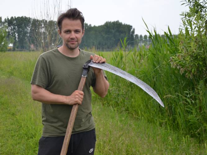 In de leer bij Belgisch kampioen ‘zeisen voor beginners’ Jonas Heirwegh (37): “Gezonder, rustgevender én beter voor de natuur”