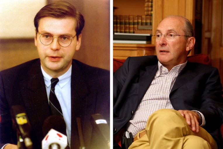 Archiefbeelden van Dominiek (links) en Jan De Clerck (rechts), zonen van pater familias Roger De Clerck. Zij zouden nu de fiscale constructie verlinkt hebben. Beeld Belga