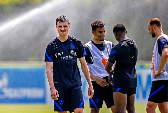 Steven Berghuis (l) verbijt zich bij Oranje. Krijgt de Feyenoorder tegen Noord-Macedonië eindelijk een kans?