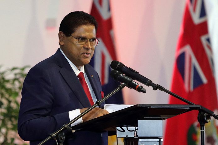 De Surinaamse president Chan Santokhi.