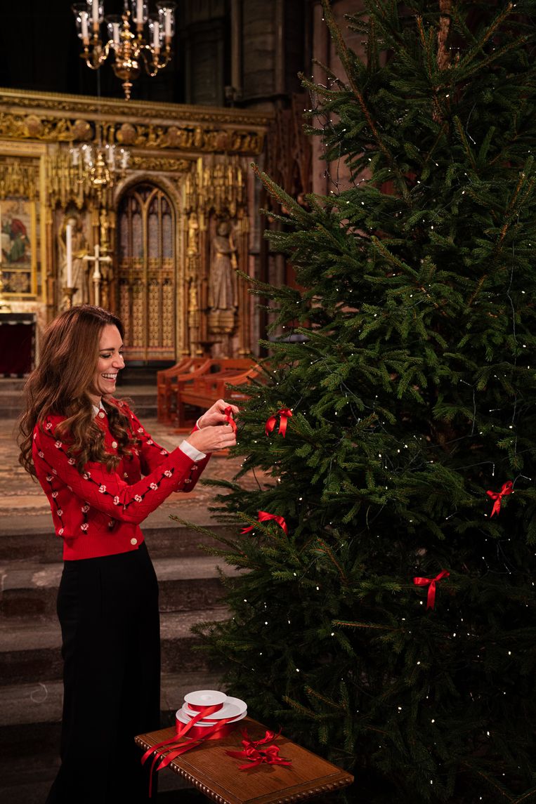 Kate Middleton tijdens de voorbereidingen voor Together At Christmas. Beeld Kensington Palace via Getty Image