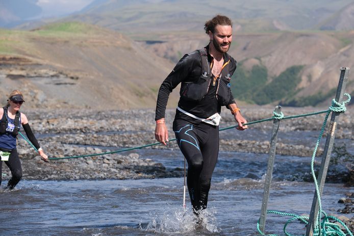 Steve Kane tijdens de Laugavegur Ultra Marathon in IJsland.