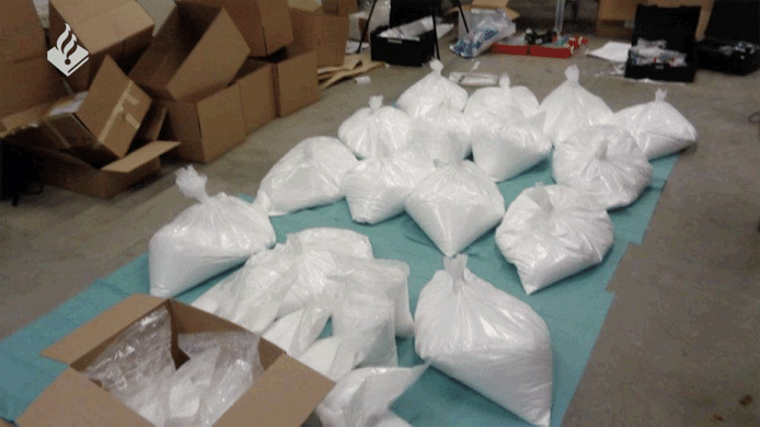 De politie trof 350 kilo aan ketamine aan, met een straatwaarde van ruim 8 miljoen euro.