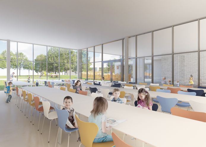 Renderbeelden voor de toekomstige school - Vilvoorde Houtem