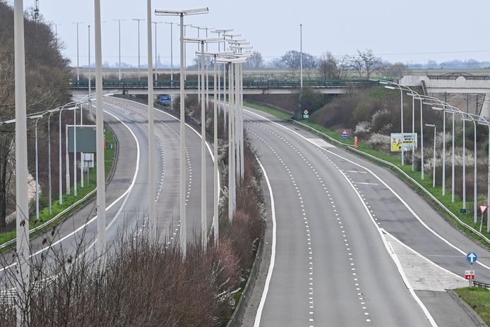 Lege snelwegen in België door het coronavirus.