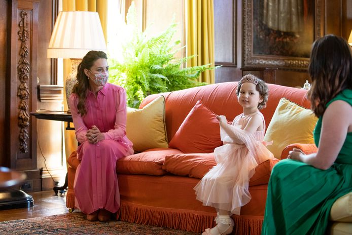 Prinses Kate tijdens haar ontmoeting met Mila in 2021