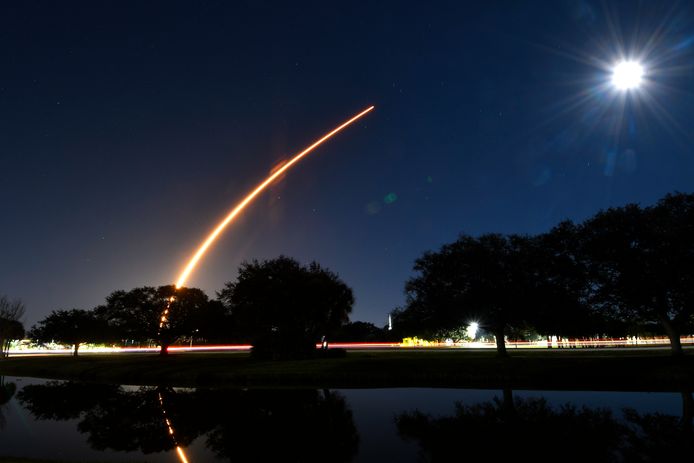 Recente lancering van een Falcon 9-raket vanaf Kennedy Space Center.