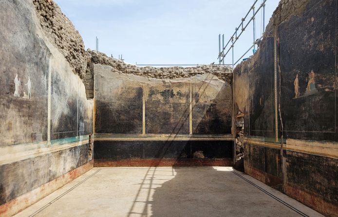 De foto's van de fresco's in de banketzaal in Pompeii werden donderdag 11 april vrijgegeven.