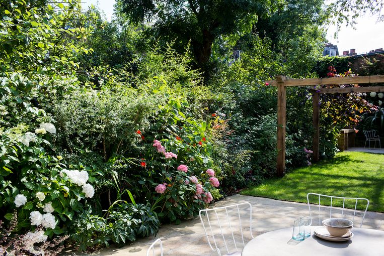 Veel Londenaars zouden een arm over hebben voor een weelderige tuin als deze, met een terras en genoeg plaats voor de kinderen om te ravotten. Beeld Paul Raeside