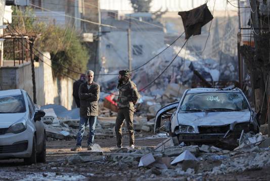 Vernieling in Jandaris, een Syrische stad onder controle van de rebellen.