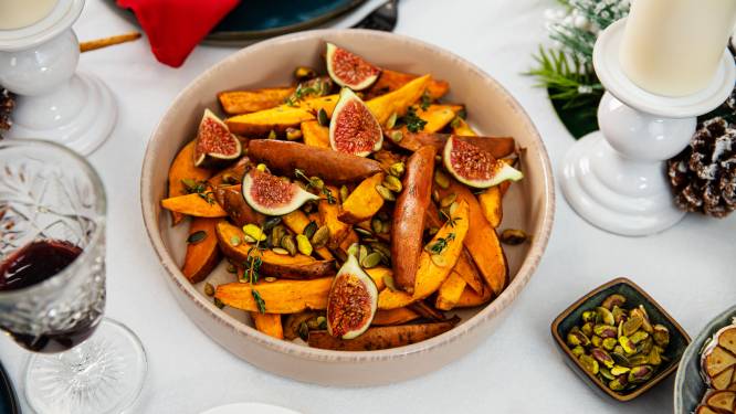 Wat Eten We Vandaag: Geroosterde zoete aardappelpartjes met vijgen