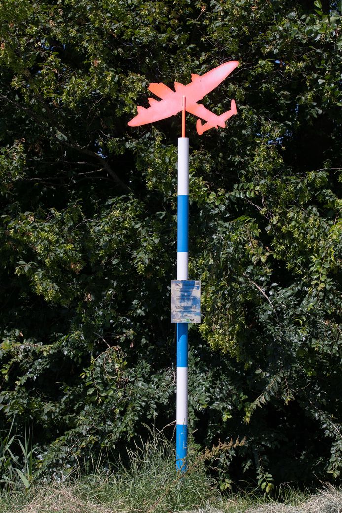 Een markeringspaal aan de Alikruikweg bij Biddinghuizen.