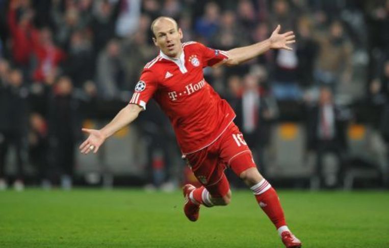 Arjen Robben juicht na een van zijn zestien doelpunten. ANP Beeld 