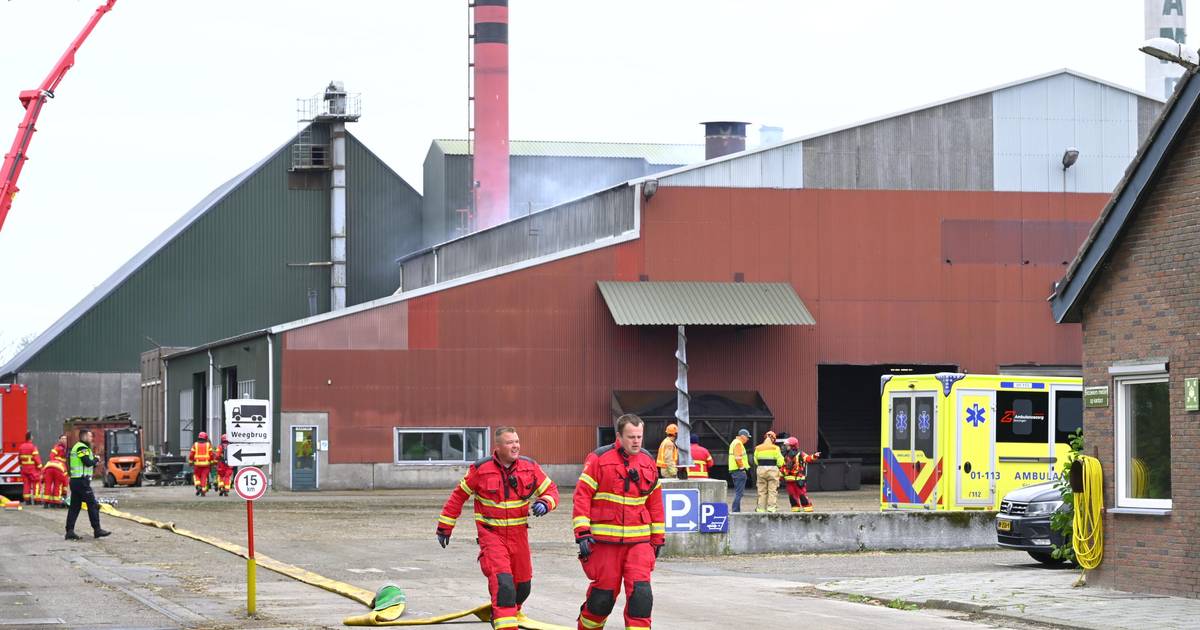 Brand bij grasdrogerij lastig te bereiken: extra blusvoertuig naar Langeweg in Oostwold