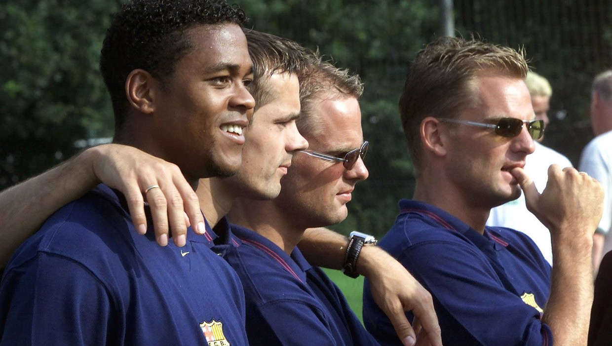Patrick Kluivert, Phillip Cocu, Frank de Boer en Ronald de Boer in het tenue van FC Barcelona in 2000. Beeld anp