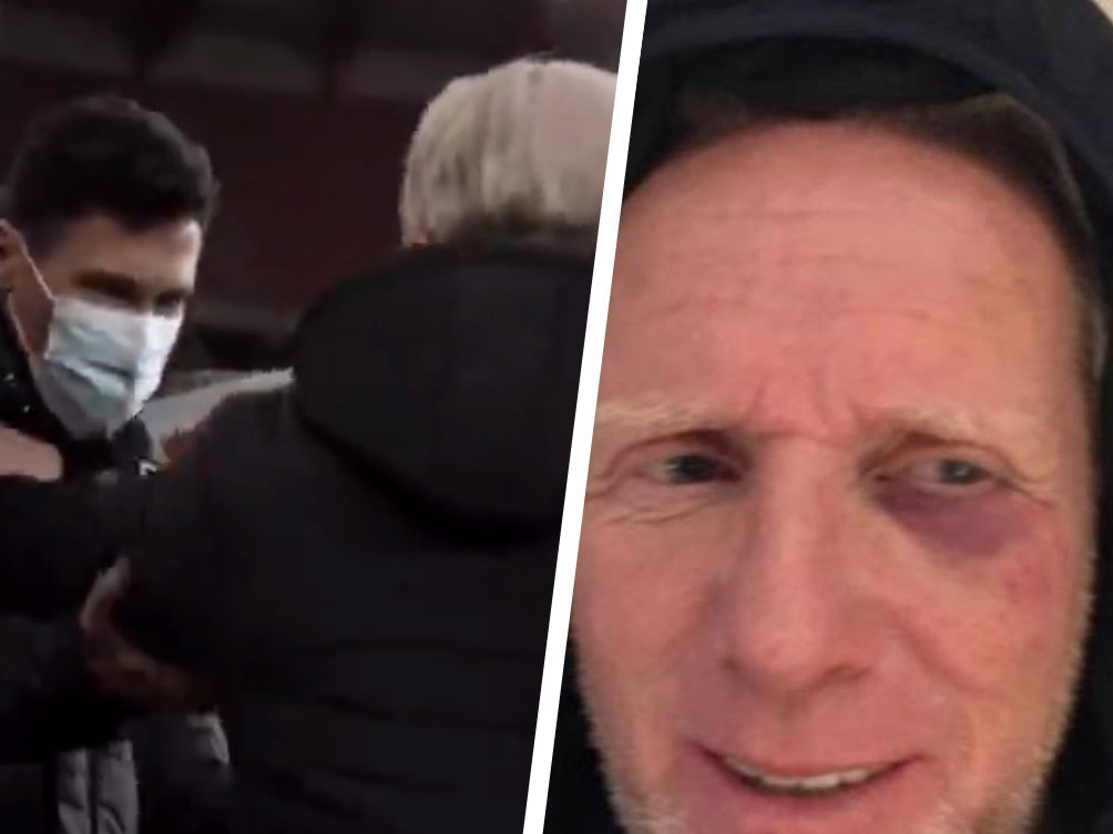 Pascal Plovie, materiaalman van Club, houdt blauw oog over aan hommeles