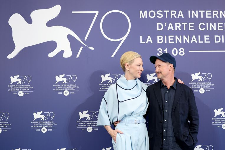 Actrice Cate Blanchett en regisseur Todd Field op het filmfestival van Venetië. Beeld WireImage