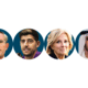 De mensen: Dominic Perrottet, Thibaut Courtois, Jill Biden, sultan Ahmed Al Jaber