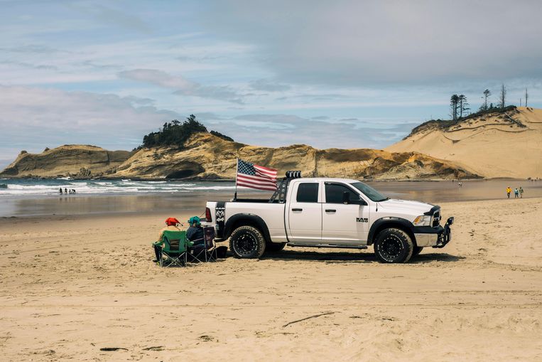 In Oregon mag je soms op het strand parkeren. Beeld Marcel Wogram