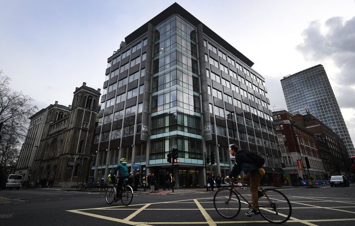 Het gebouw met onder andere het kantoor van Cambridge Analytica in Londen.