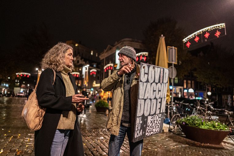 Demonstranten in Amsterdam. Beeld Joris van Gennip