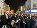 Feest op straat in Gent, na de overwinning van Marokko op Spanje