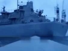 Les images impressionnantes d’un drone kamikaze ukrainien fonçant sur un navire de guerre russe