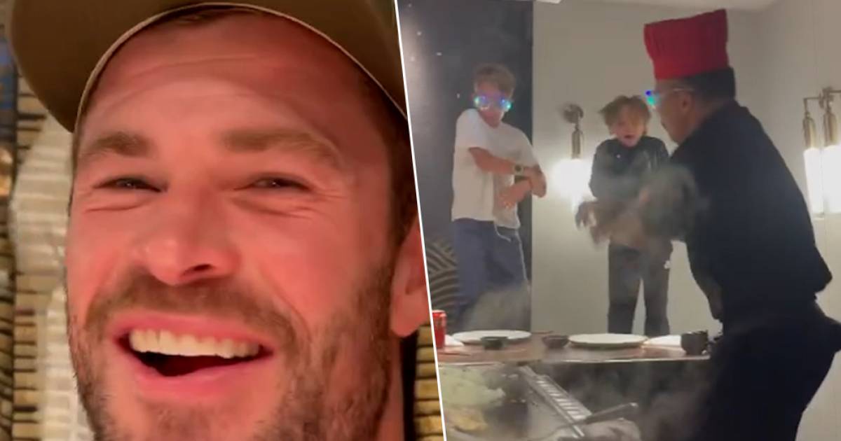 Dansen op stoelen én gooien met eten: Chris Hemsworth beleeft ...