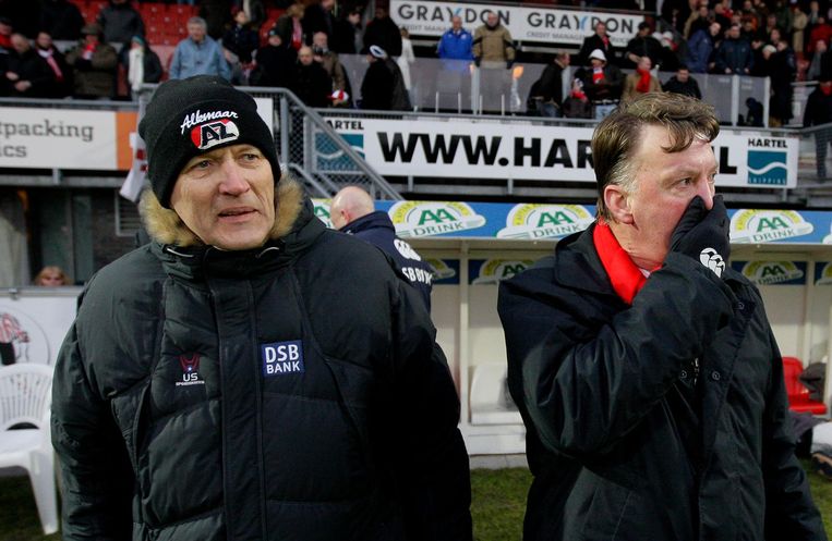 Dirk Scheringa als AZ-voorzitter met Louis van Gaal in 2009. Beeld anp