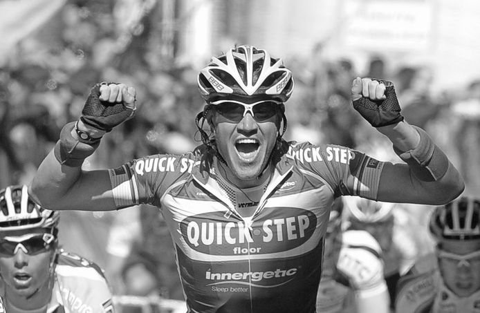 Wouter Weylandt won op 10 mei 2010 een rit in de Ronde van Italië met aankomst in Middelburg.