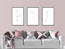 Laat je verbeelding de vrije loop met fine line art aan de muur