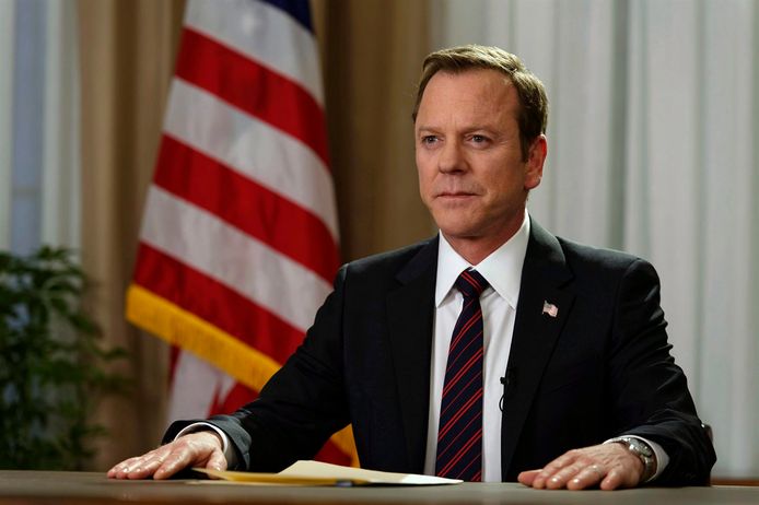 In this image released by ABC, Kiefer Sutherland portrays Tom Kirkman in a scene from, "Designated Survivor.
