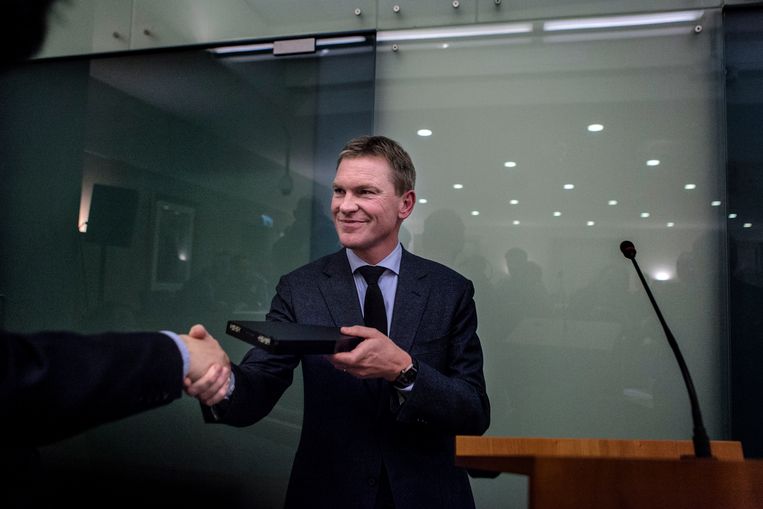 Peter Rehwinkel bij zijn afscheid als burgemeester van Groningen in 2013. Beeld Hollandse Hoogte