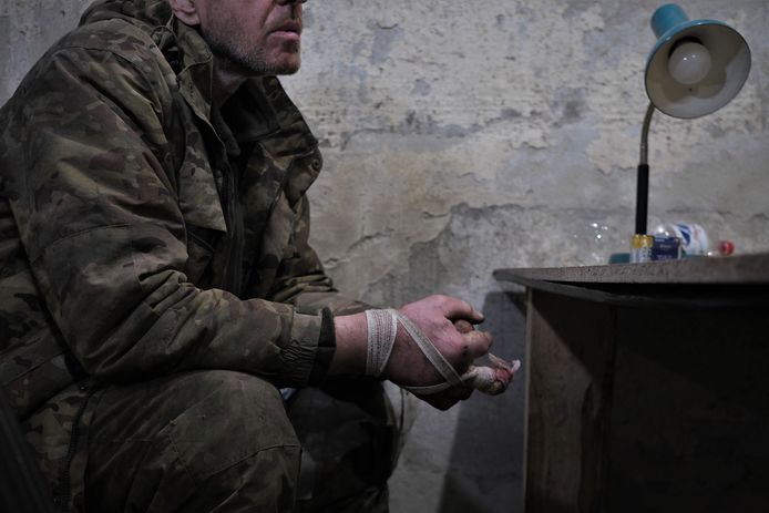 Member of the Wagner Group and former criminal after he was captured by Ukrainian soldiers near Bashmoyet.