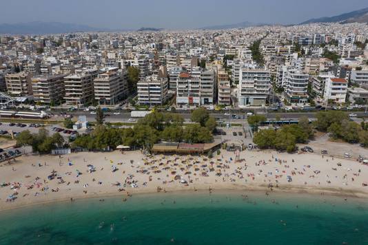 La plage d’Alimos, au sud d’Athènes.
