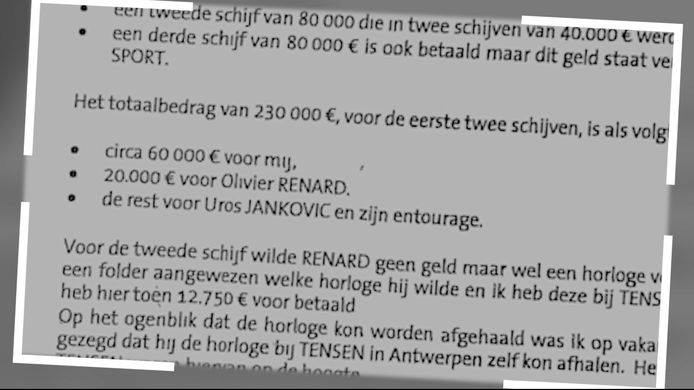RTBF bemachtigde documenten van de ondervraging van Dejan Veljkovic over Olivier Renard (Standard)