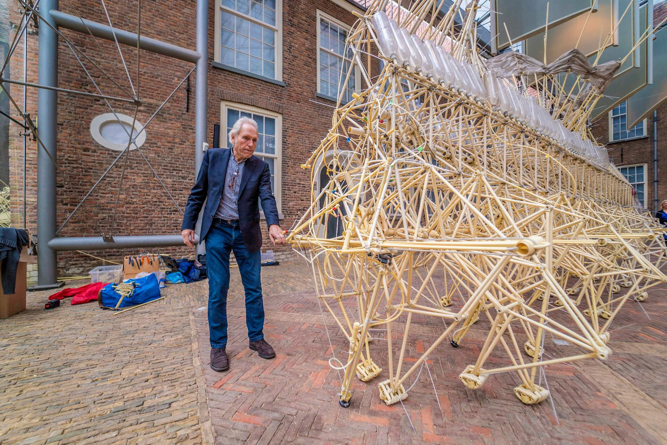 Wereldberoemde ‘strandbeesten’ van kunstenaar Theo Jansen zijn te bewonderen Foto AD.nl