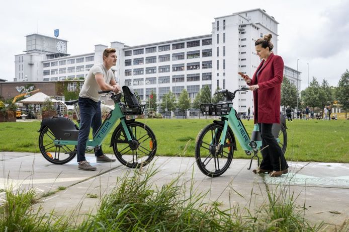De elektrische deelfietsen van Tier werden in 2021 geïntroduceerd in Eindhoven.